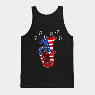 4th July Tuba Tubaist American Flag Tank Top